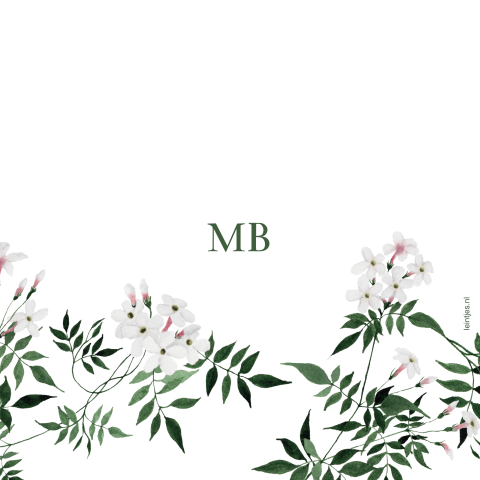 Bedankkaart met foto en jasmijn bloemen
