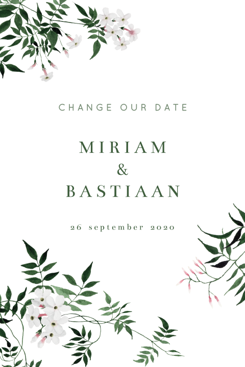 Change the date met botanische jasmijn takken