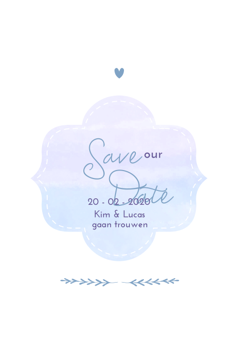 Save The Date Kaart Met Aquarel Embleem