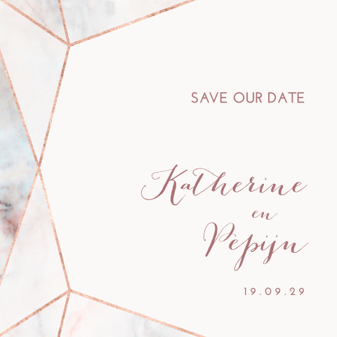 Save The Date Kaart Met Marmer En Sierlijke Letters