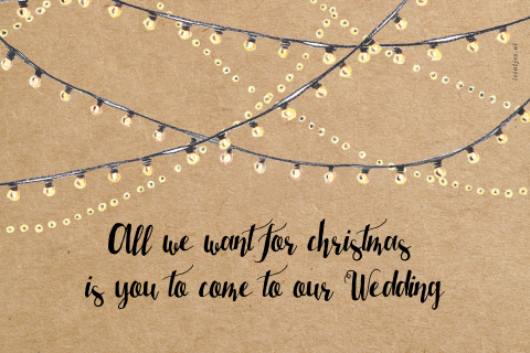 Feestelijk Save the date met lichtjes voor de kerst