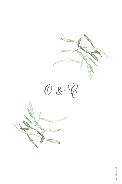 Maak je Trouwkaart met mooie olijf takken