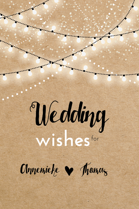 Wedding wishes met kraft en slingers