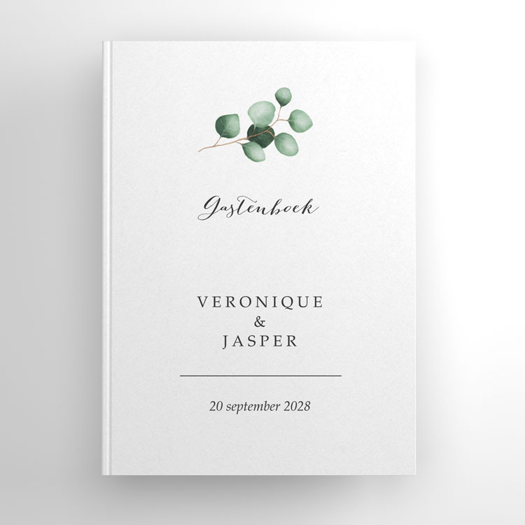Gastenboek staand Eucalyptus minimalistisch