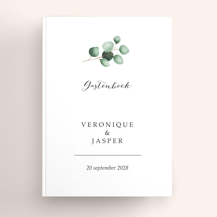 Gastenboek staand Eucalyptus minimalistisch